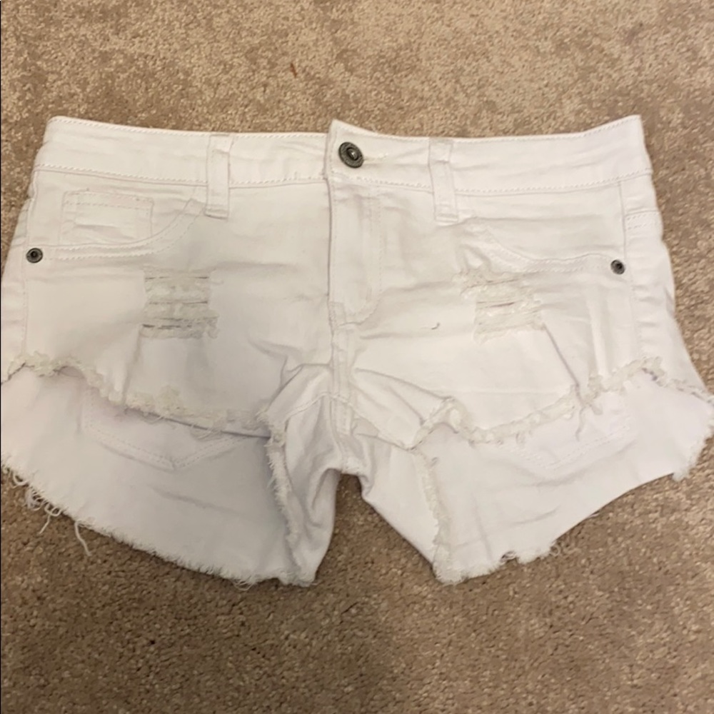 White Jean Shorts